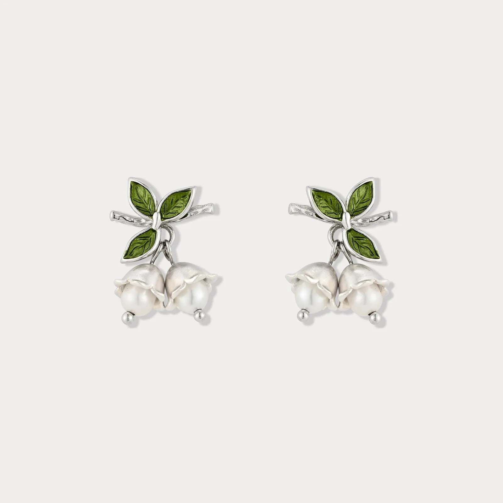 Silver Lily Of The Valley Earrings sold by Selenichast