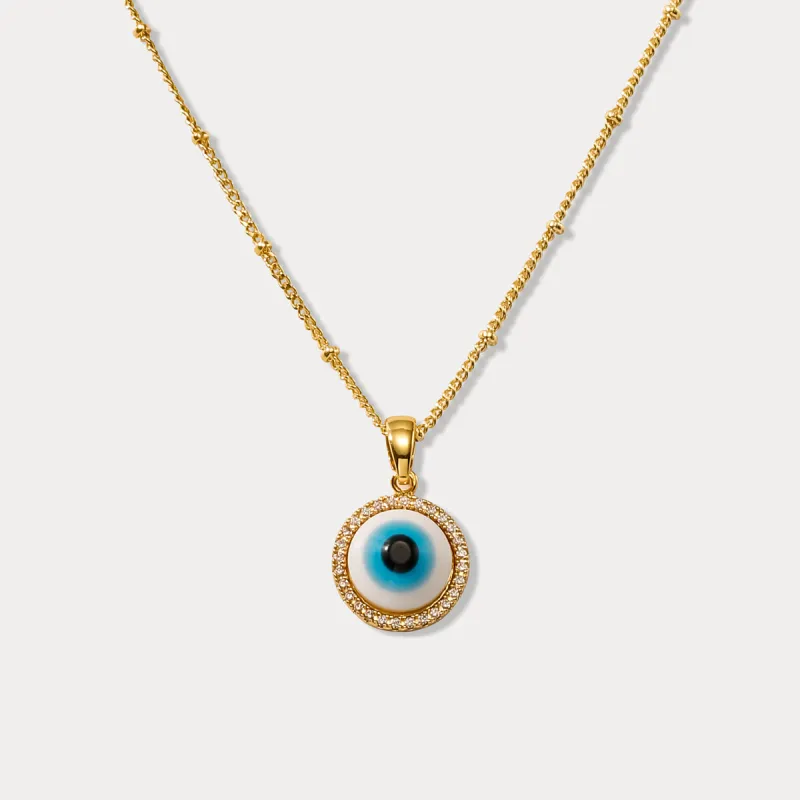 Blue Evil Eye Chain Necklace sold by Selenichast