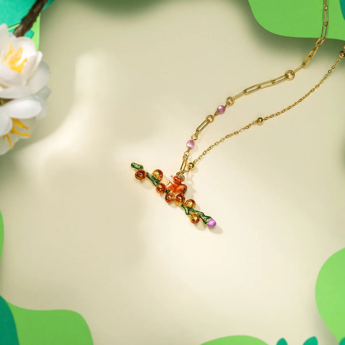 Squirrel Enamel Necklace sold by Selenichast product image thumbnail 4