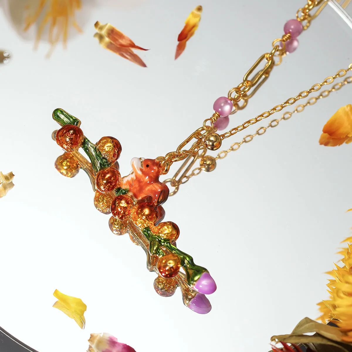 Squirrel Enamel Necklace sold by Selenichast product image thumbnail 2