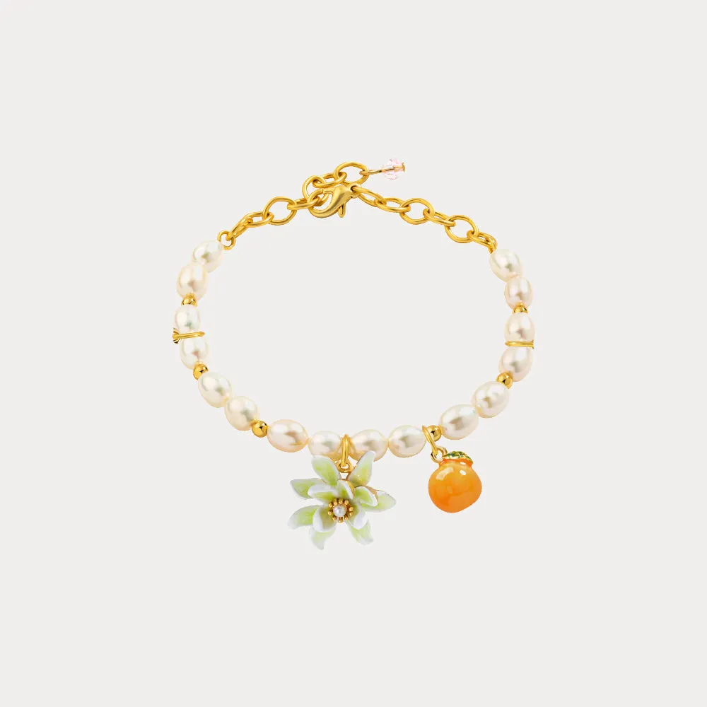 Orange Pearl Bracelet sold by Selenichast