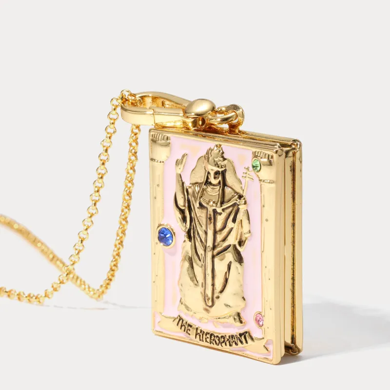 Tarot Locket Necklace - The Hierophant sold by Selenichast