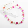 Pink Agate Stone Necklace sold by Selenichast