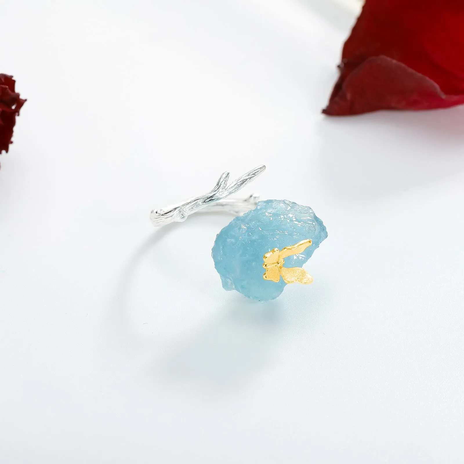 Aquamarine Butterfly Ring sold by Selenichast product image thumbnail 4
