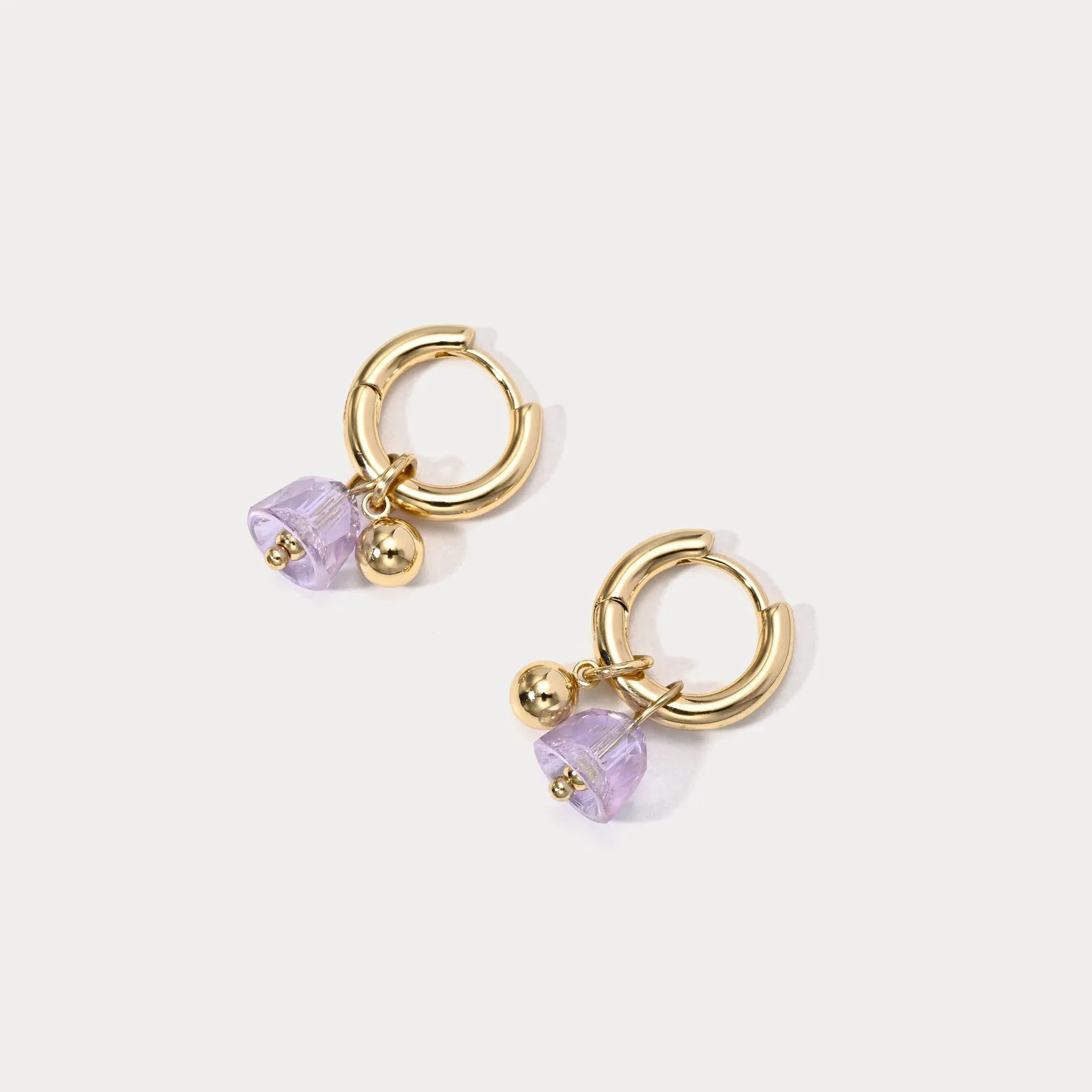 Amethyst Huggie Earrings sold by Selenichast product image thumbnail 2