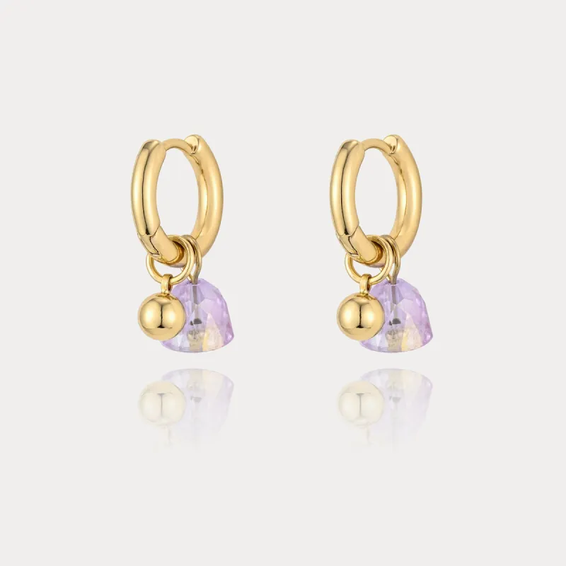Amethyst Huggie Earrings sold by Selenichast