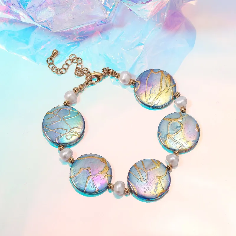 Blue Sea Shell Bracelet sold by Selenichast