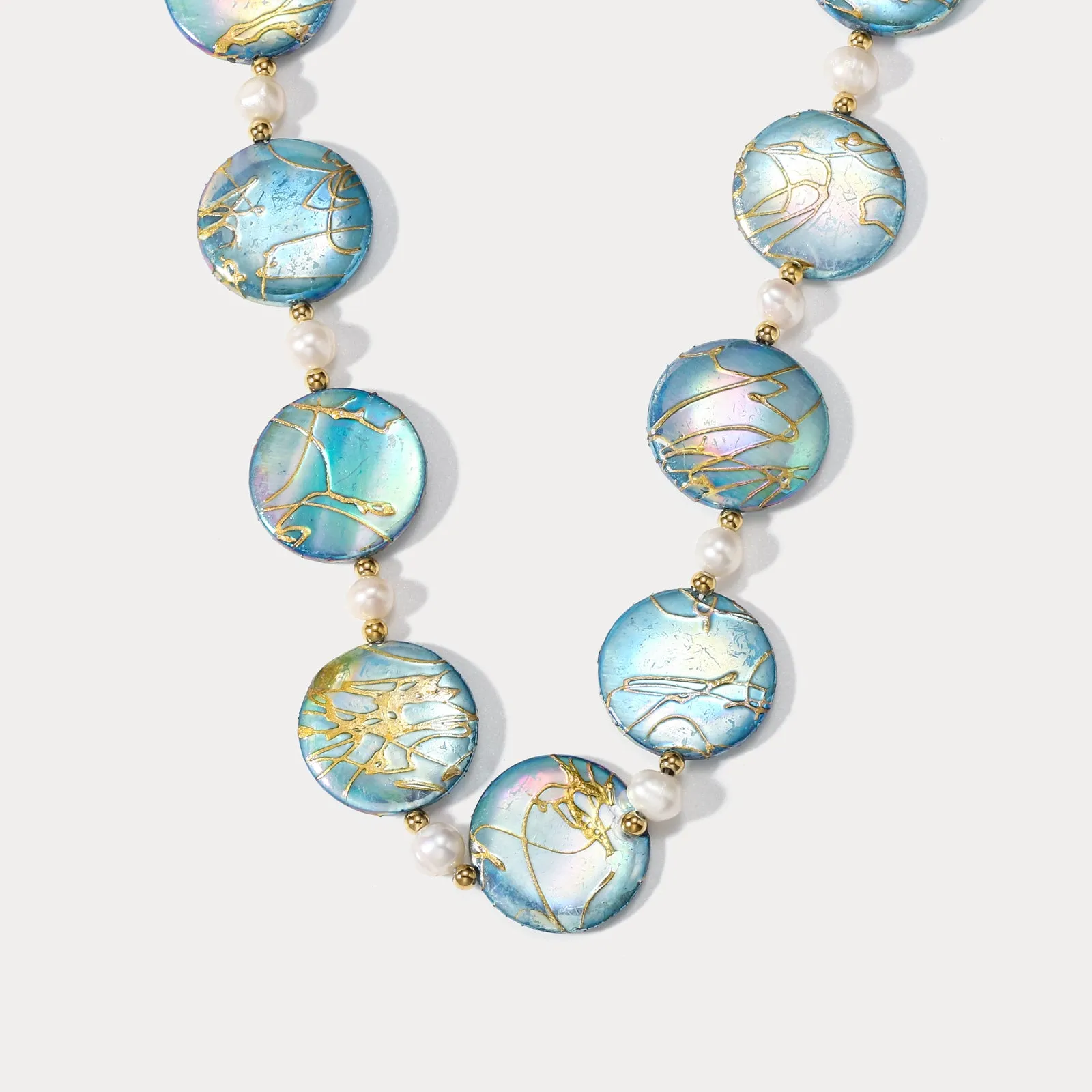 Blue Sea Shell Necklace sold by Selenichast product image thumbnail 5