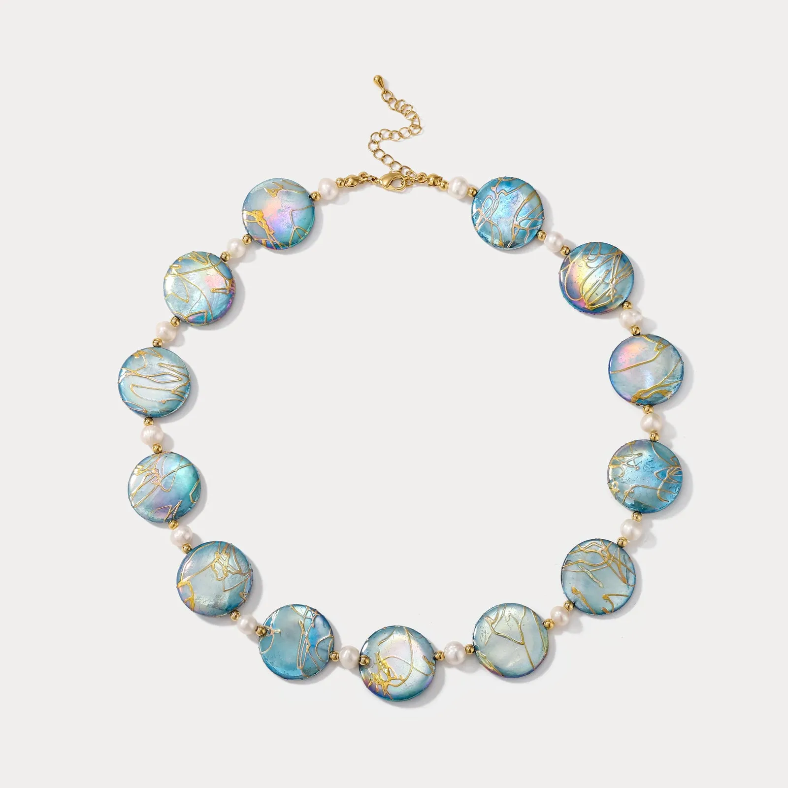 Blue Sea Shell Necklace sold by Selenichast product image thumbnail 4