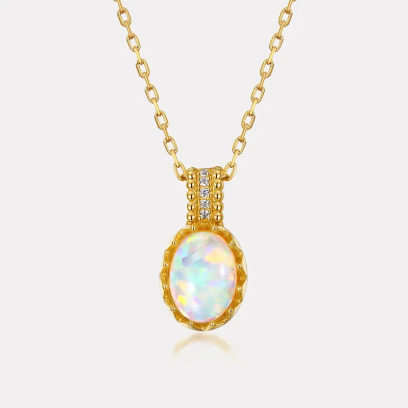 Gold Opal Necklace sold by Selenichast