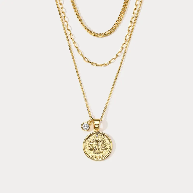 Libra Zodiac Layered Necklace sold by Selenichast