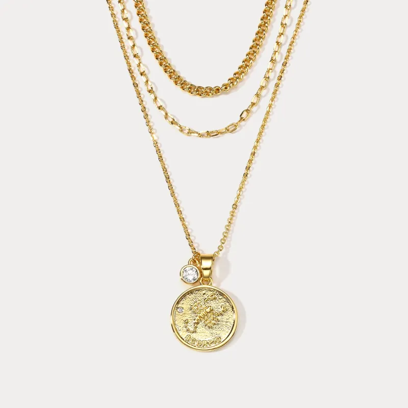 Scorpio Zodiac Layered Necklace sold by Selenichast