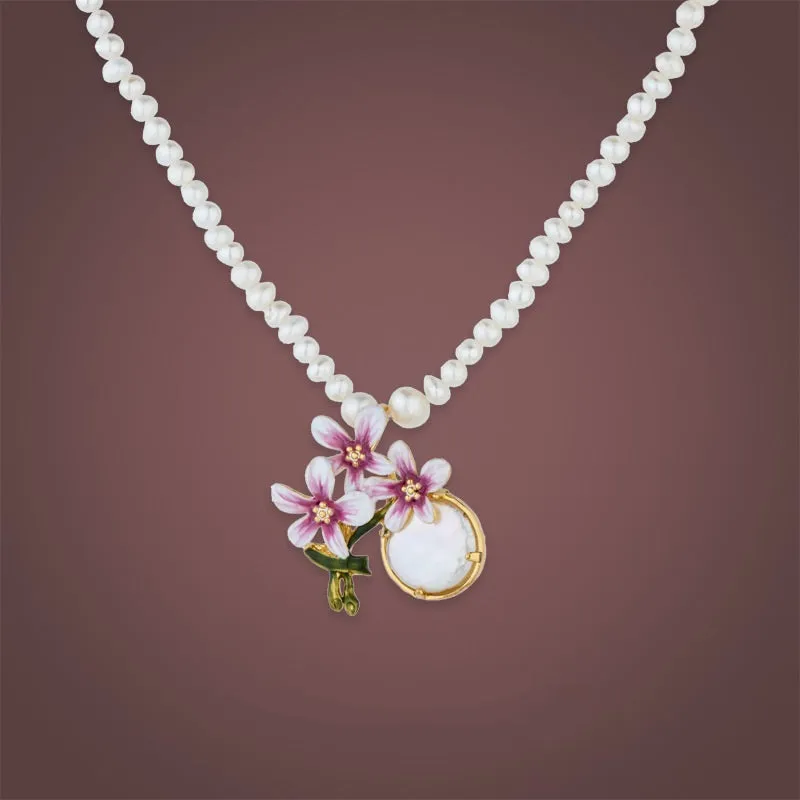 Pear Flower Enamel Necklace sold by Selenichast product image thumbnail 2