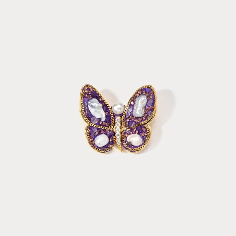 Purple Butterfly Brooch sold by Selenichast