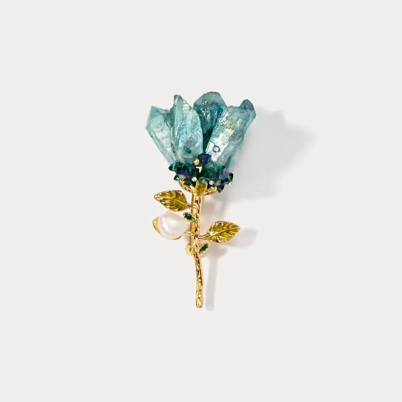 Antique Crystal Flower Brooch sold by Selenichast