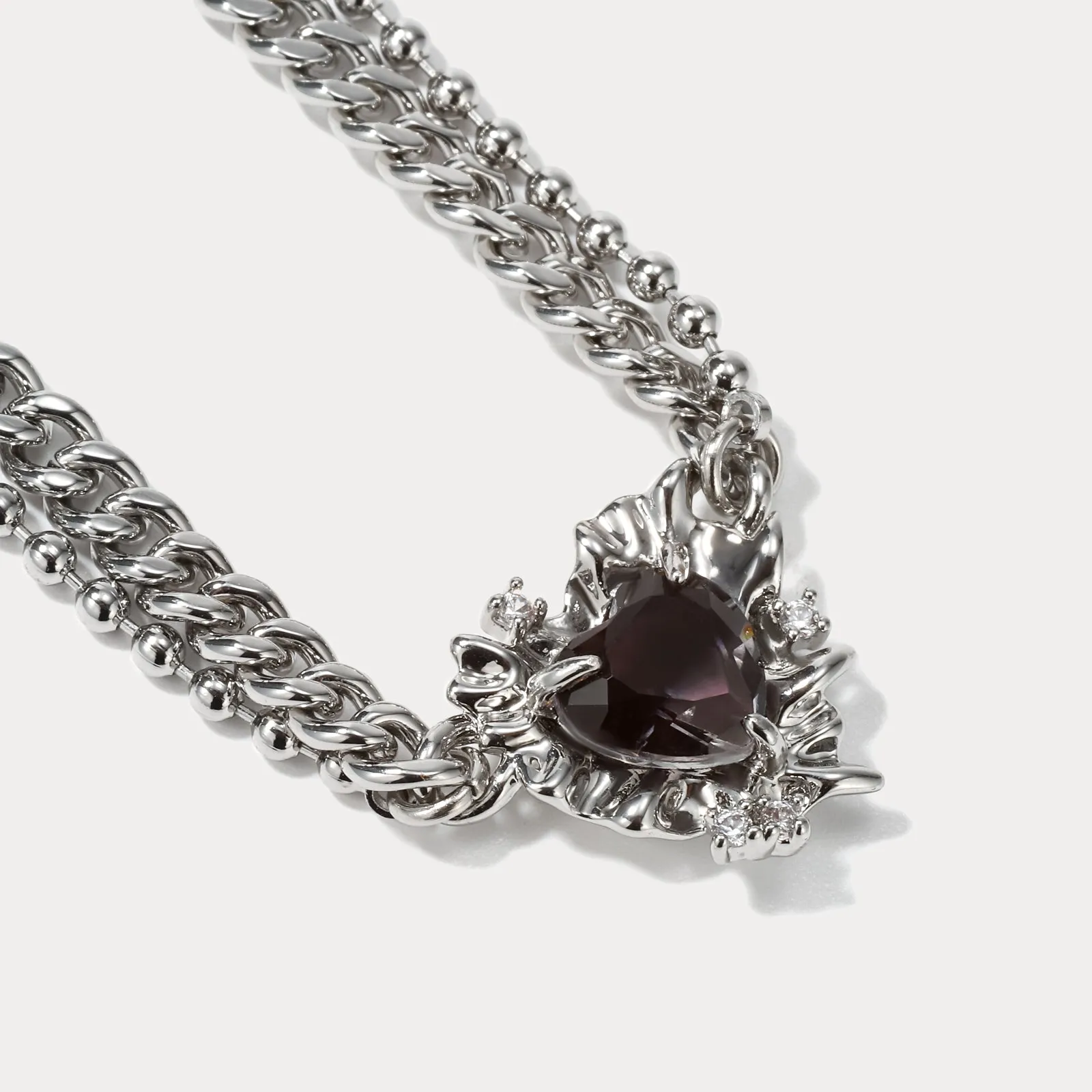 Double Stacked Heart Necklace sold by Selenichast product image thumbnail 5