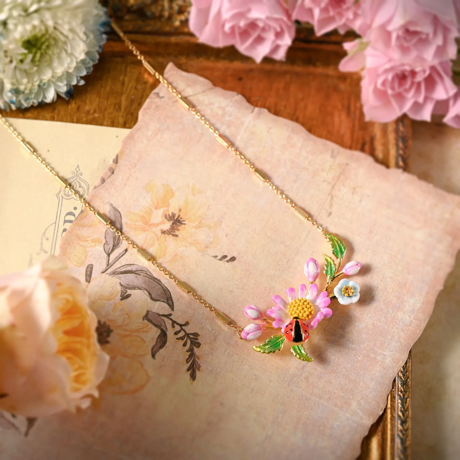 Daisy Ladybug Necklace sold by Selenichast product image thumbnail 3