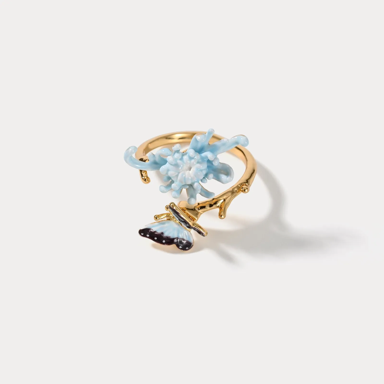 Blue Daisy Butterfly Ring sold by Selenichast
