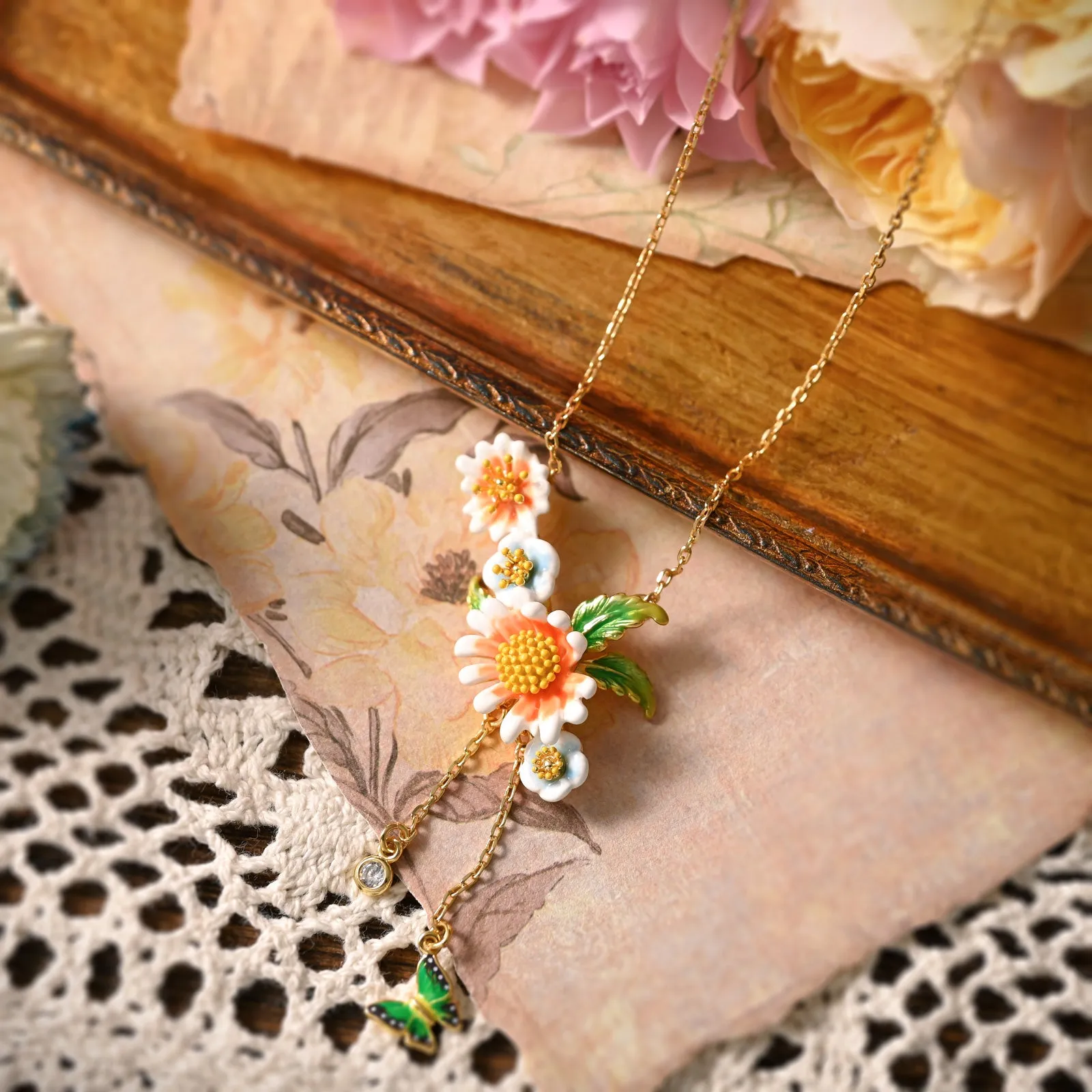 Daisy Green Butterfly Necklace sold by Selenichast product image thumbnail 2