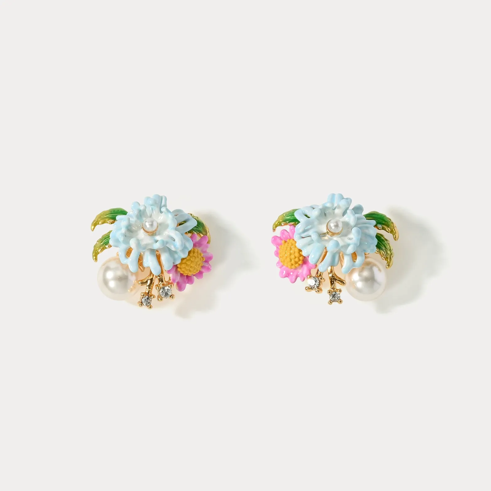 Daisy Pearl Stud Earrings sold by Selenichast