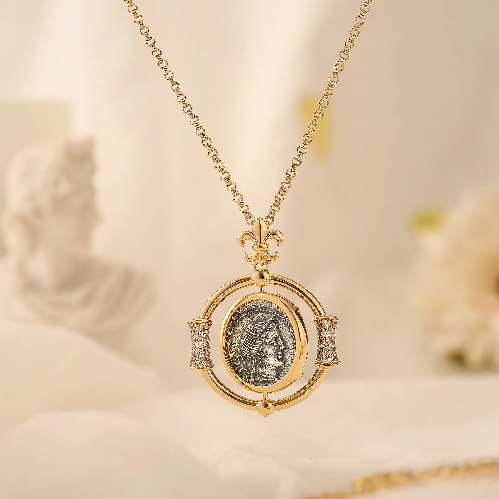 Vintage Roman Coin Necklace sold by Selenichast product image thumbnail 5