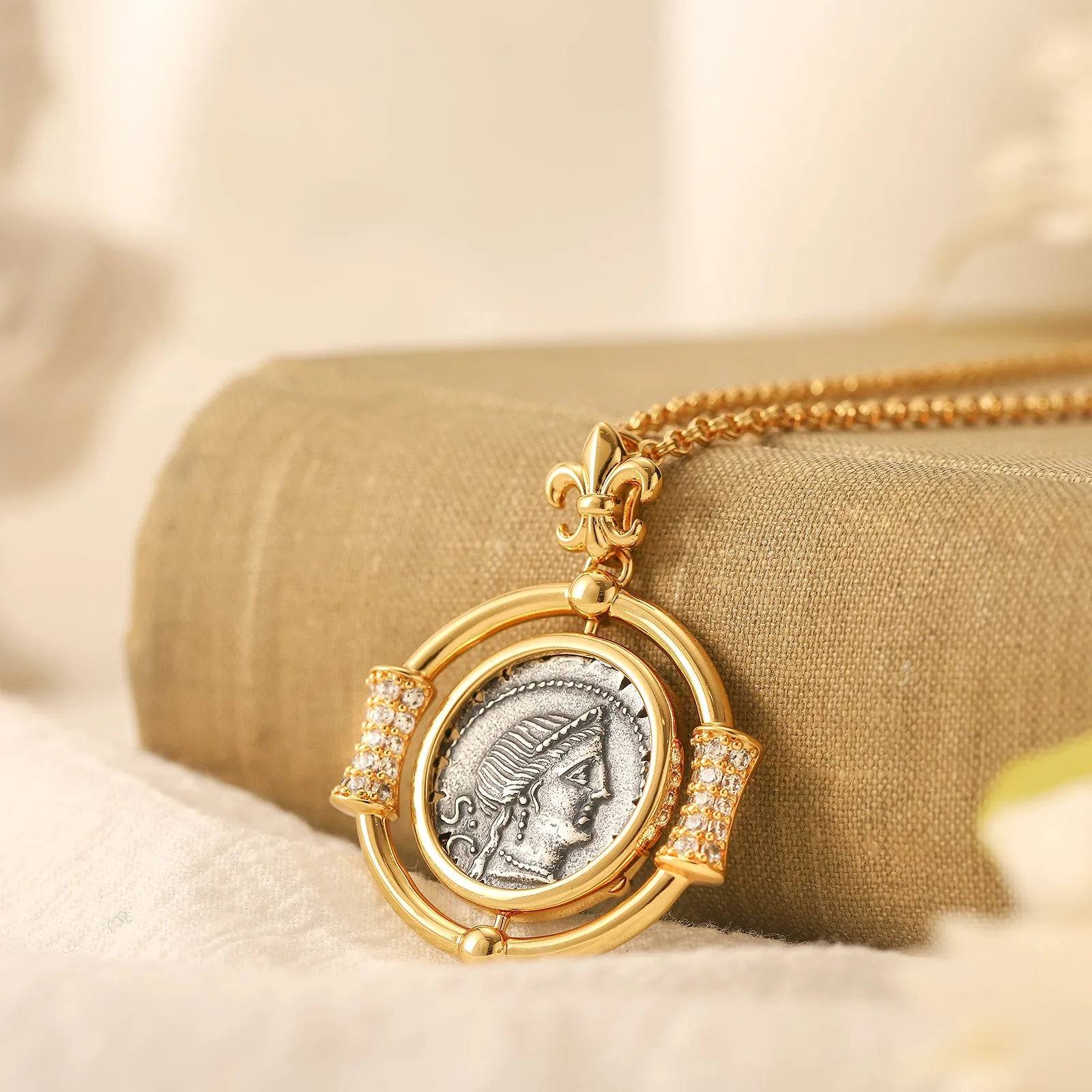Vintage Roman Coin Necklace sold by Selenichast product image thumbnail 3