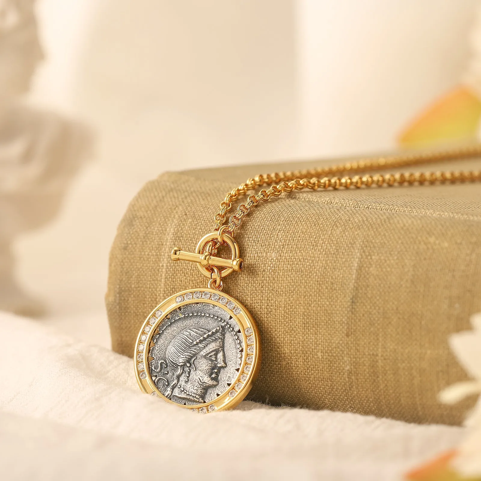 Vintage Roman Coin Necklace sold by Selenichast product image thumbnail 3