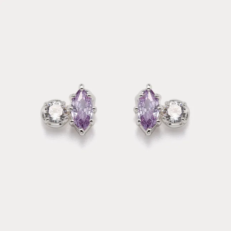 Purple Gem Stud Earrings sold by Selenichast