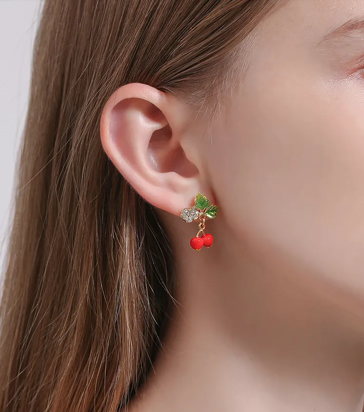 Cranberry Diamond Earrings sold by Selenichast product image thumbnail 2