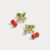 Cranberry Diamond Earrings sold by Selenichast