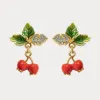 Cranberry Diamond Earrings sold by Selenichast