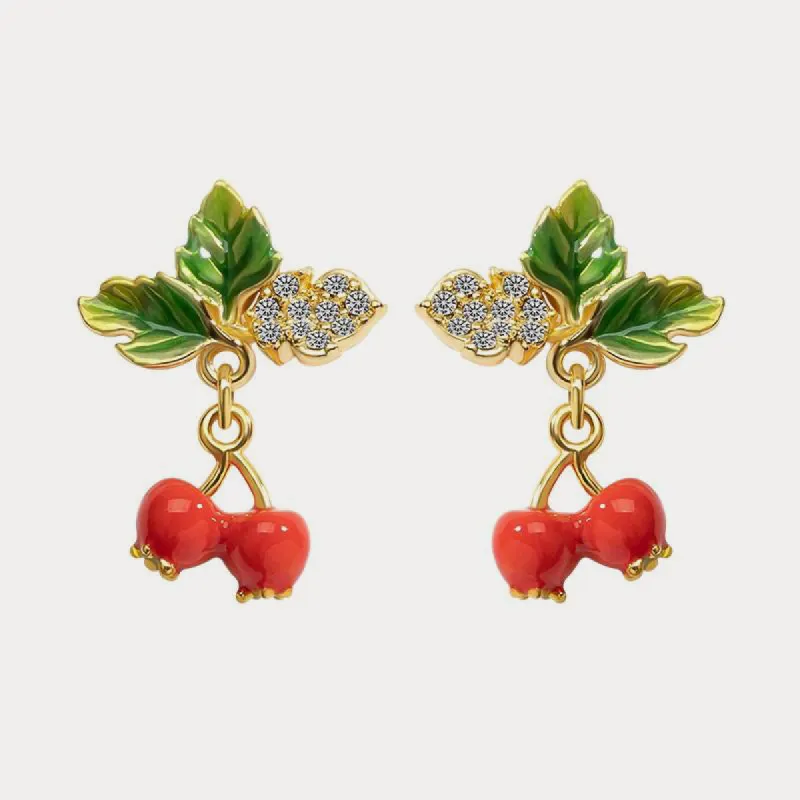 Cranberry Diamond Earrings sold by Selenichast