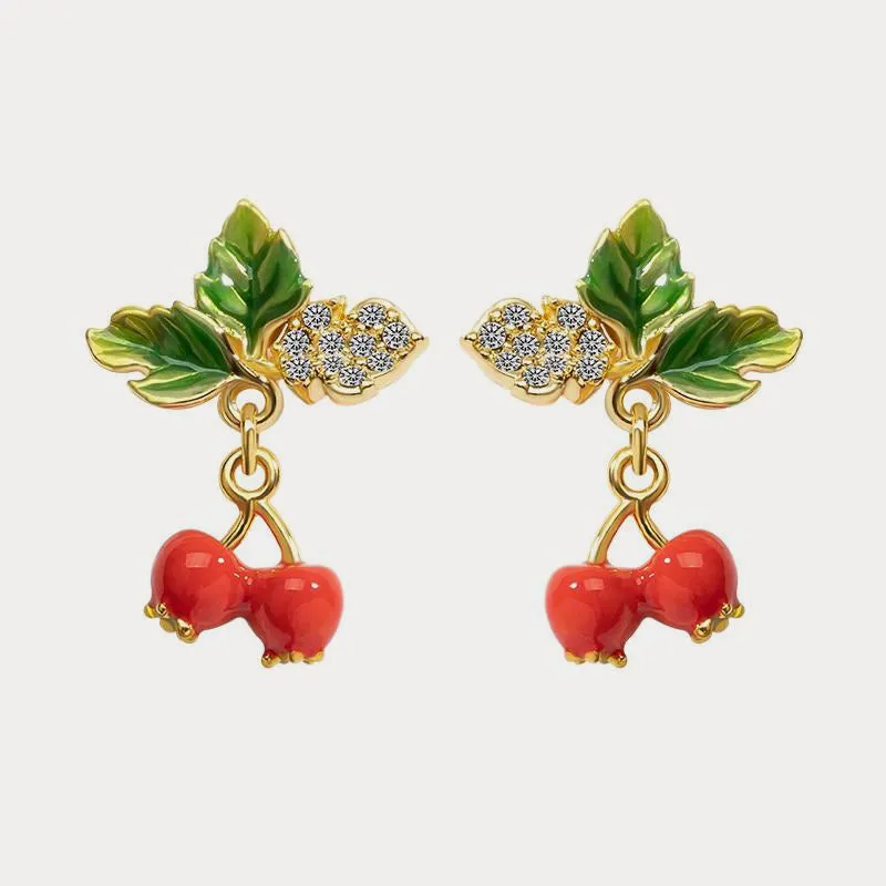 Cranberry Diamond Earrings sold by Selenichast