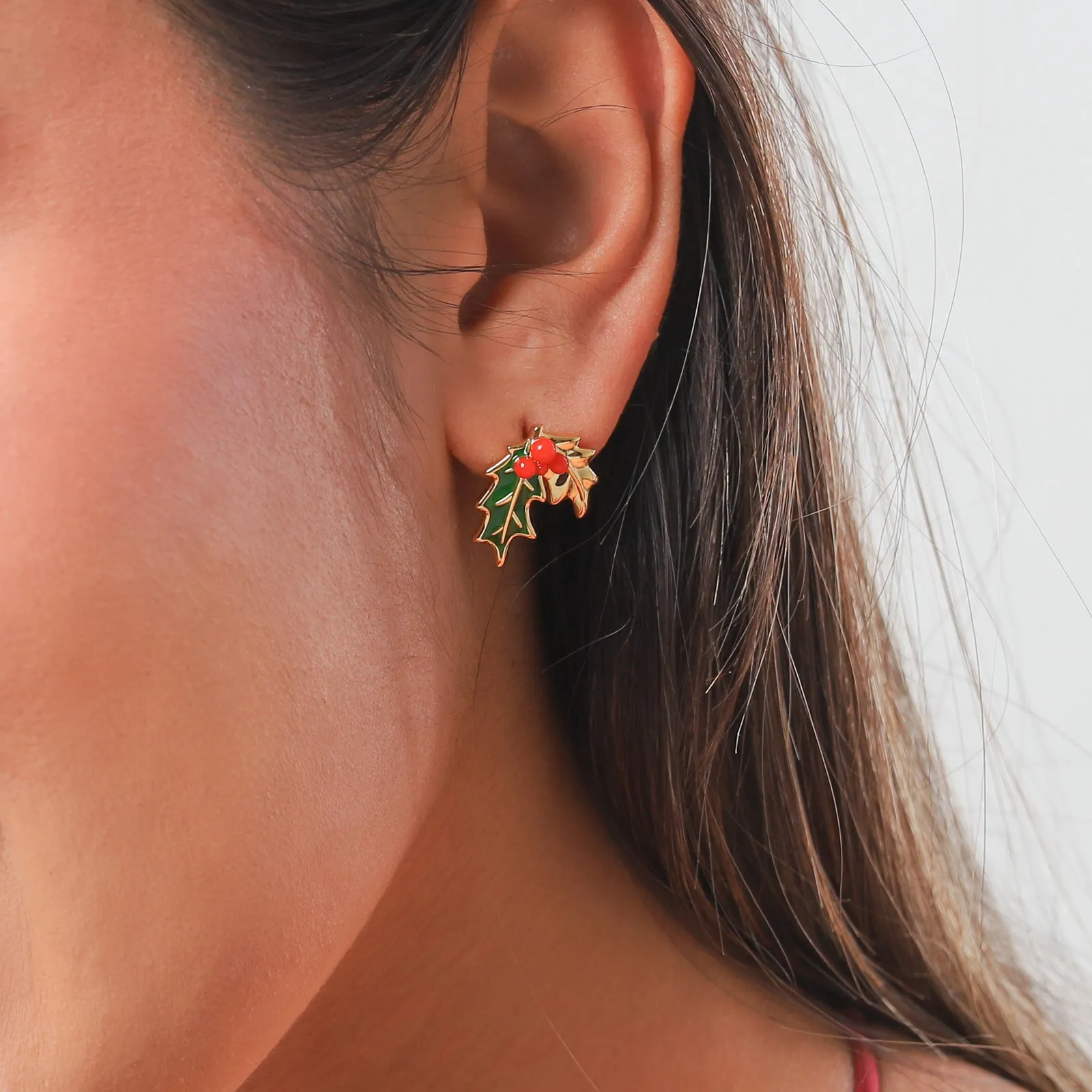 Merry Christmas Holly Earrings sold by Selenichast product image thumbnail 3