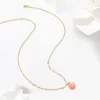Peach Pearl Necklace sold by Selenichast