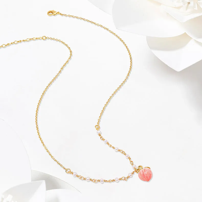 Peach Pearl Necklace sold by Selenichast product image thumbnail 5