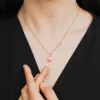 Peach Pearl Necklace sold by Selenichast