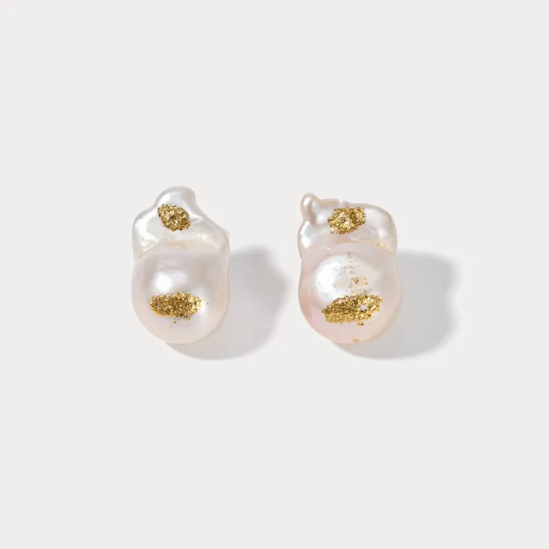 Baroque Pearl Stud Earrings sold by Selenichast