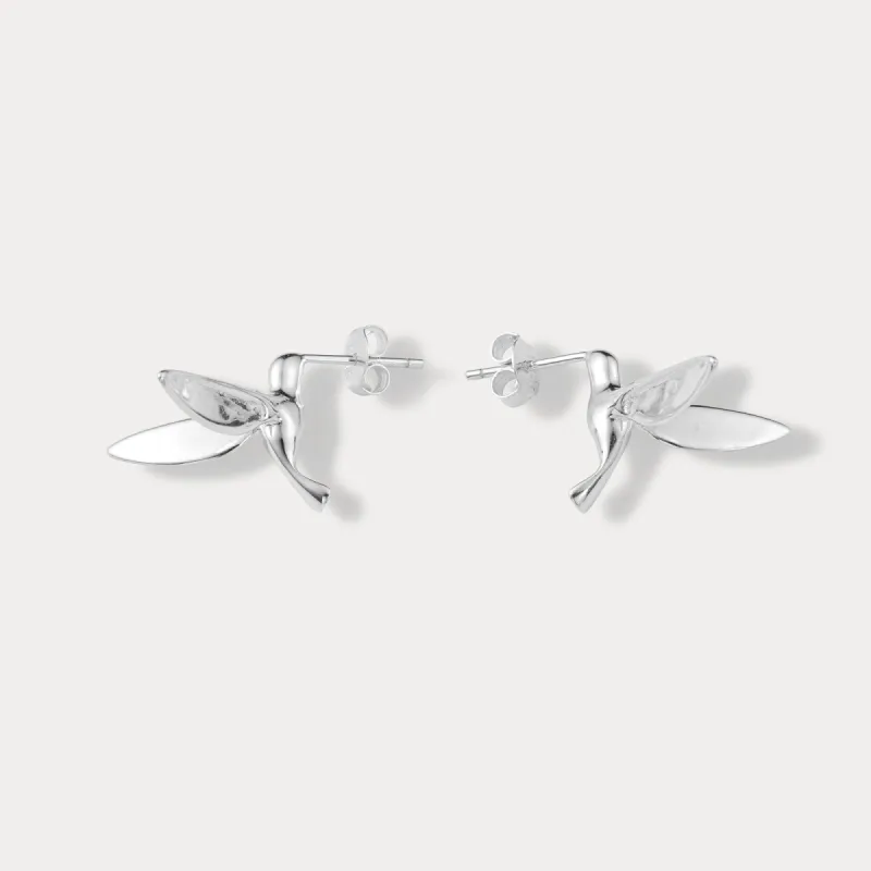 Silver Hummingbird Earrings sold by Selenichast