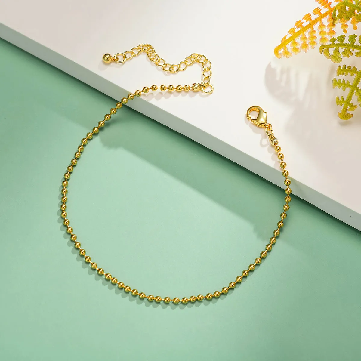 Simple Gold Little Ball Link Bracelet sold by Selenichast product image thumbnail 5