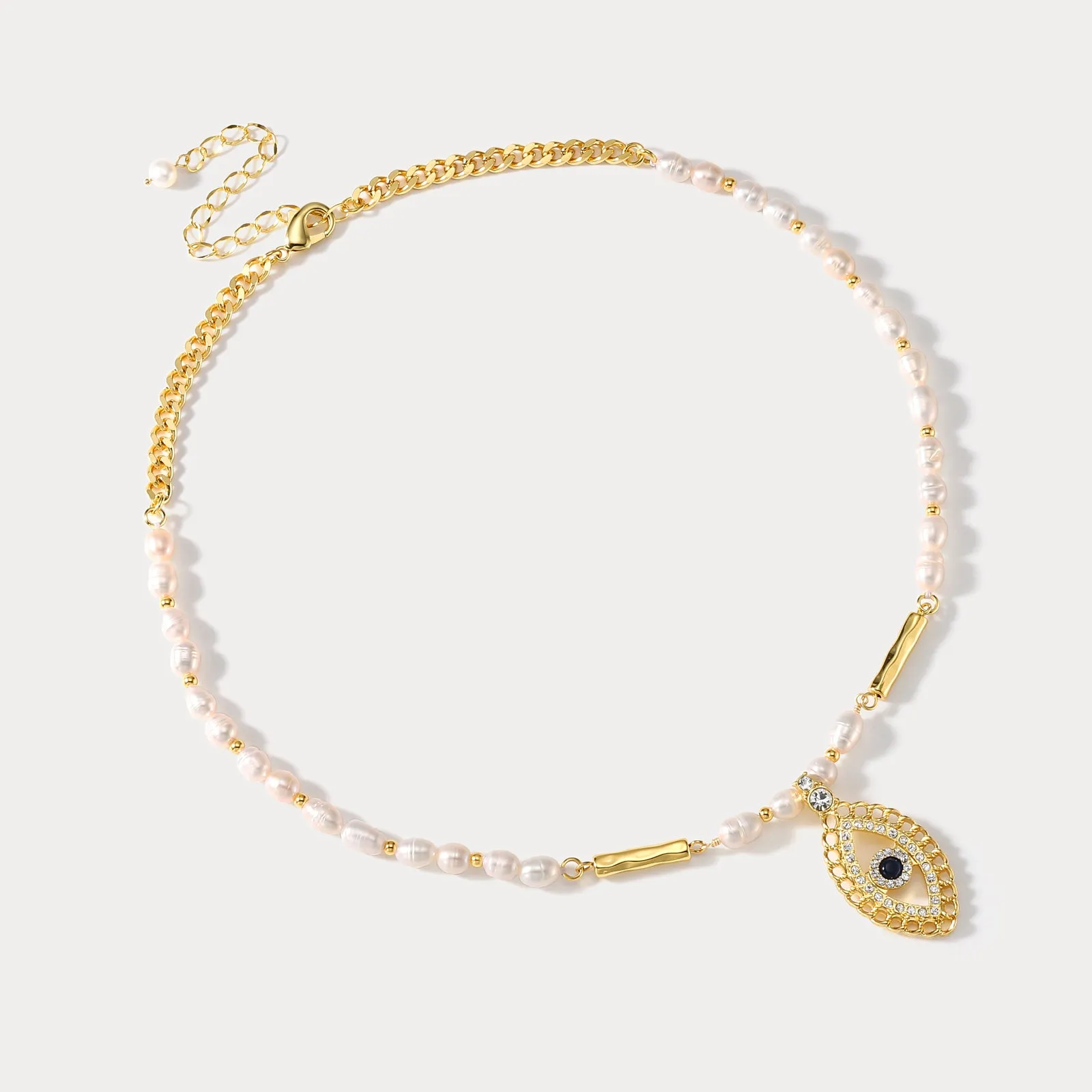 Oval Evil Eye Necklace sold by Selenichast product image thumbnail 5