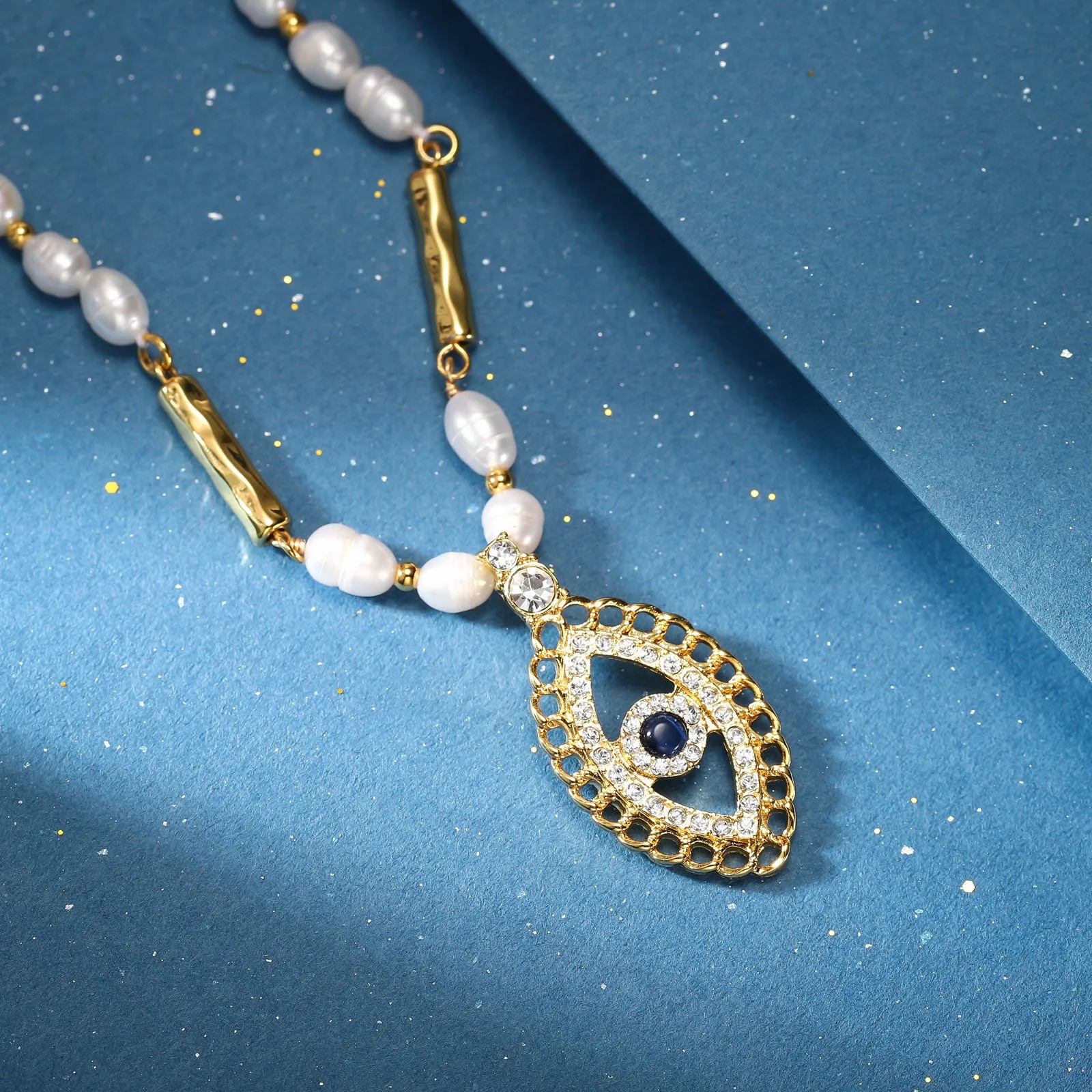 Oval Evil Eye Necklace sold by Selenichast product image thumbnail 4