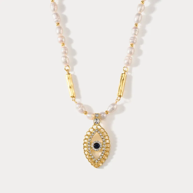 Oval Evil Eye Necklace sold by Selenichast