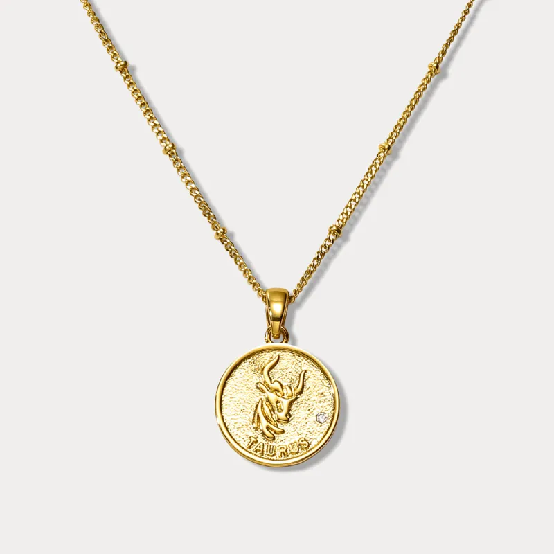 Taurus Constellation Coin Pendant Necklace sold by Selenichast