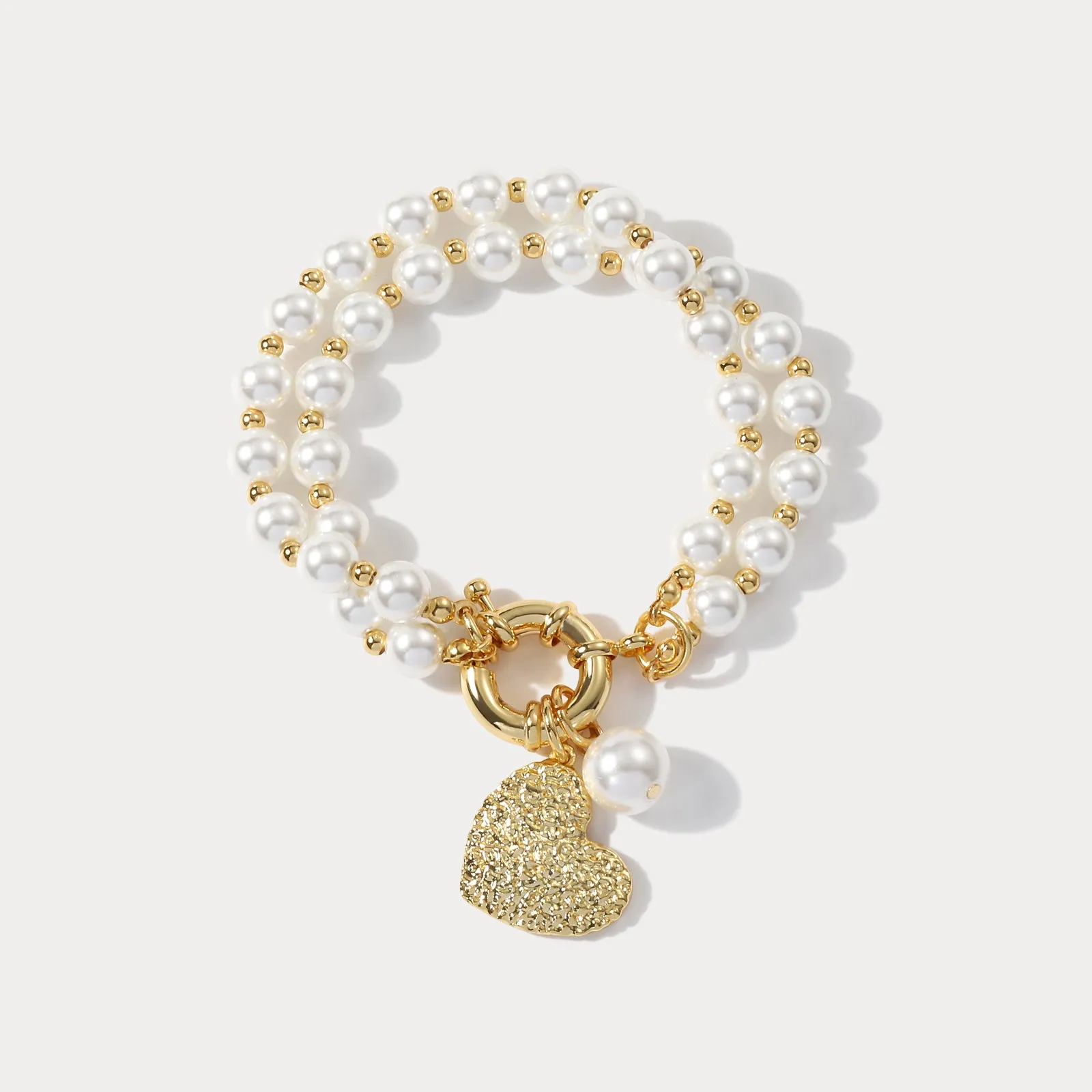Heart Pearl Bracelet sold by Selenichast product image thumbnail 2