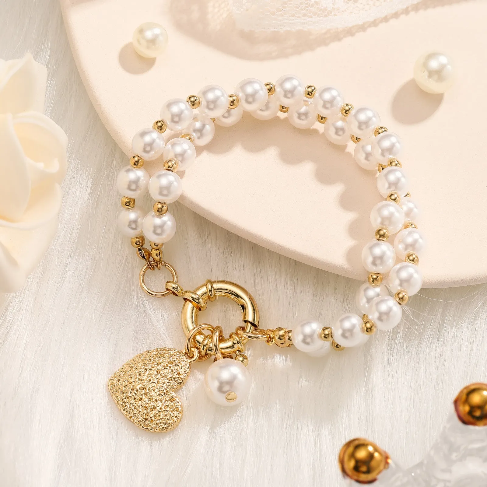 Heart Pearl Bracelet sold by Selenichast