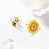 Sunflower & Bee Stud Earrings sold by Selenichast