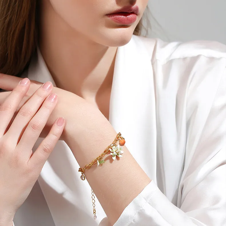 Orange Flower Bracelet sold by Selenichast product image thumbnail 2