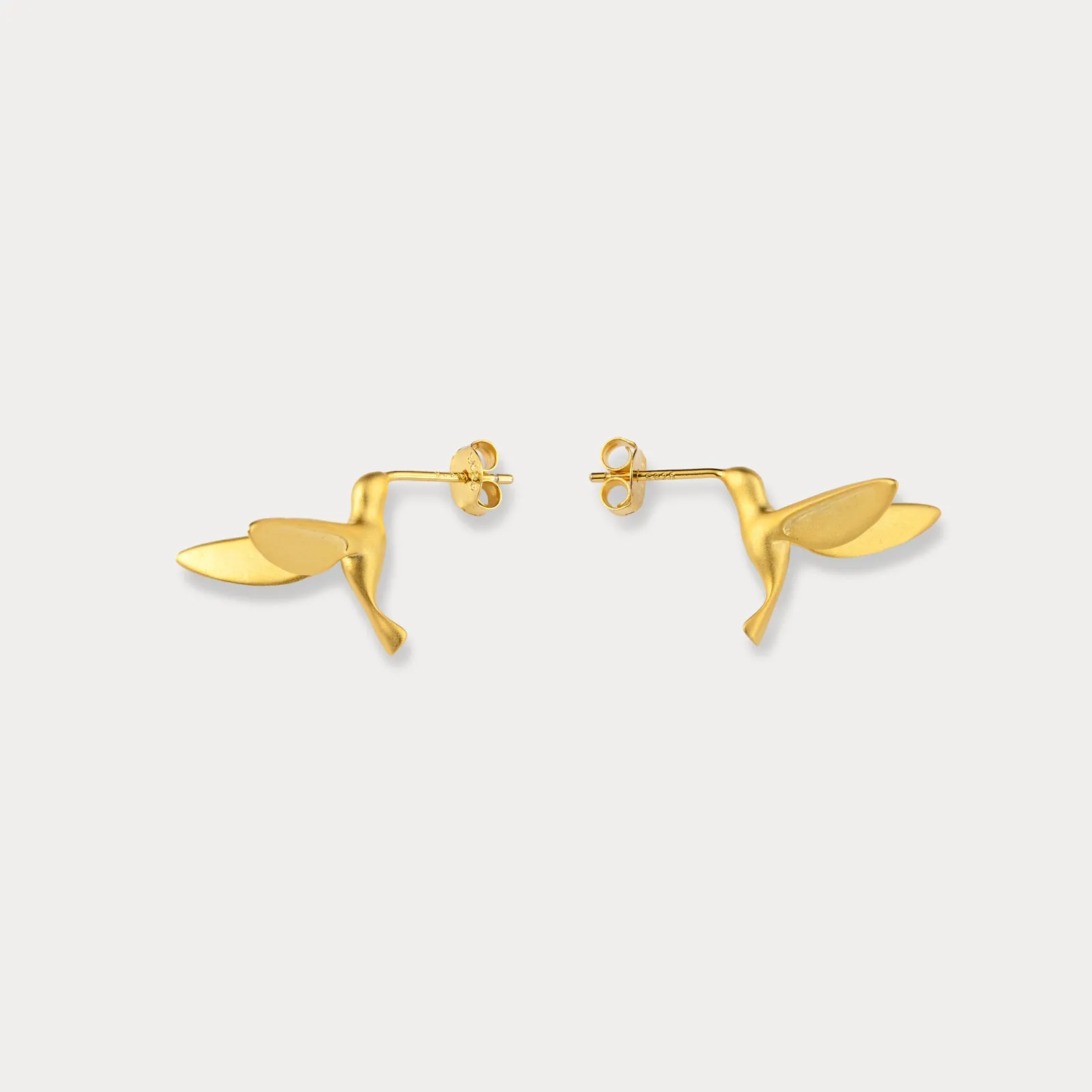 Gold Hummingbird Earrings sold by Selenichast
