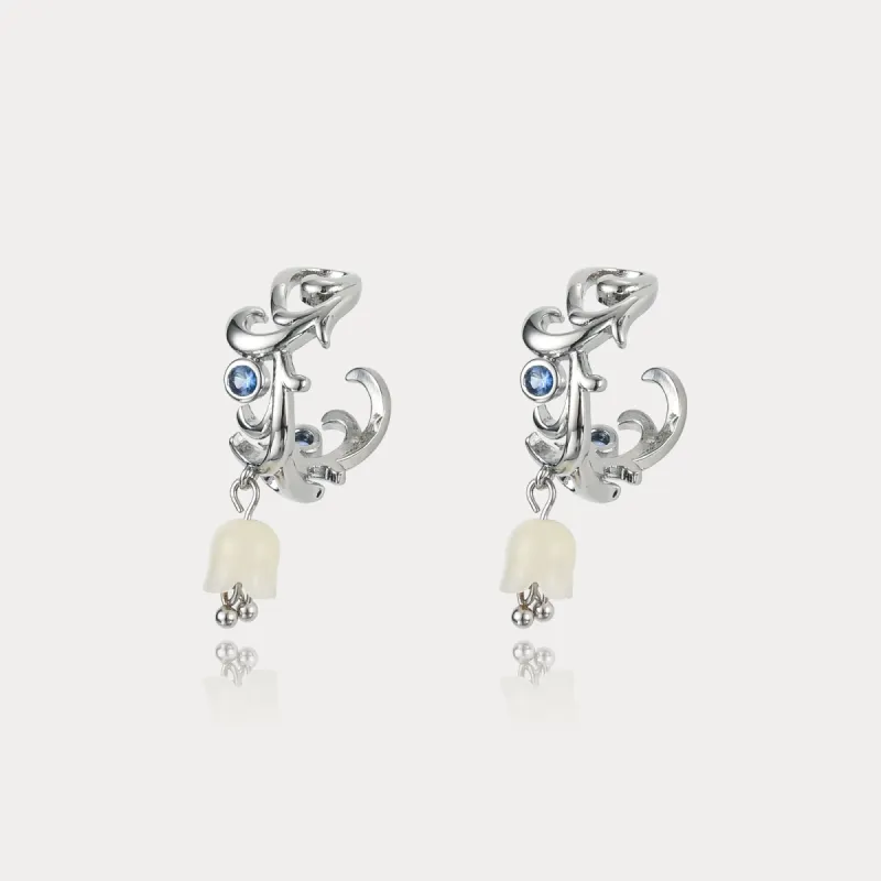 Silver Lily Of The Valley Earrings sold by Selenichast